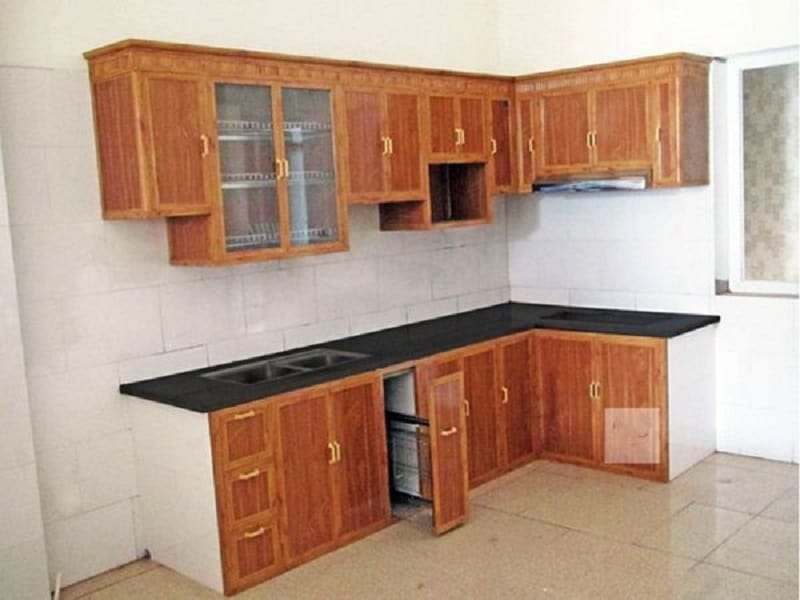Tủ bếp nhôm kính treo tường cho bếp hoàn hảo
